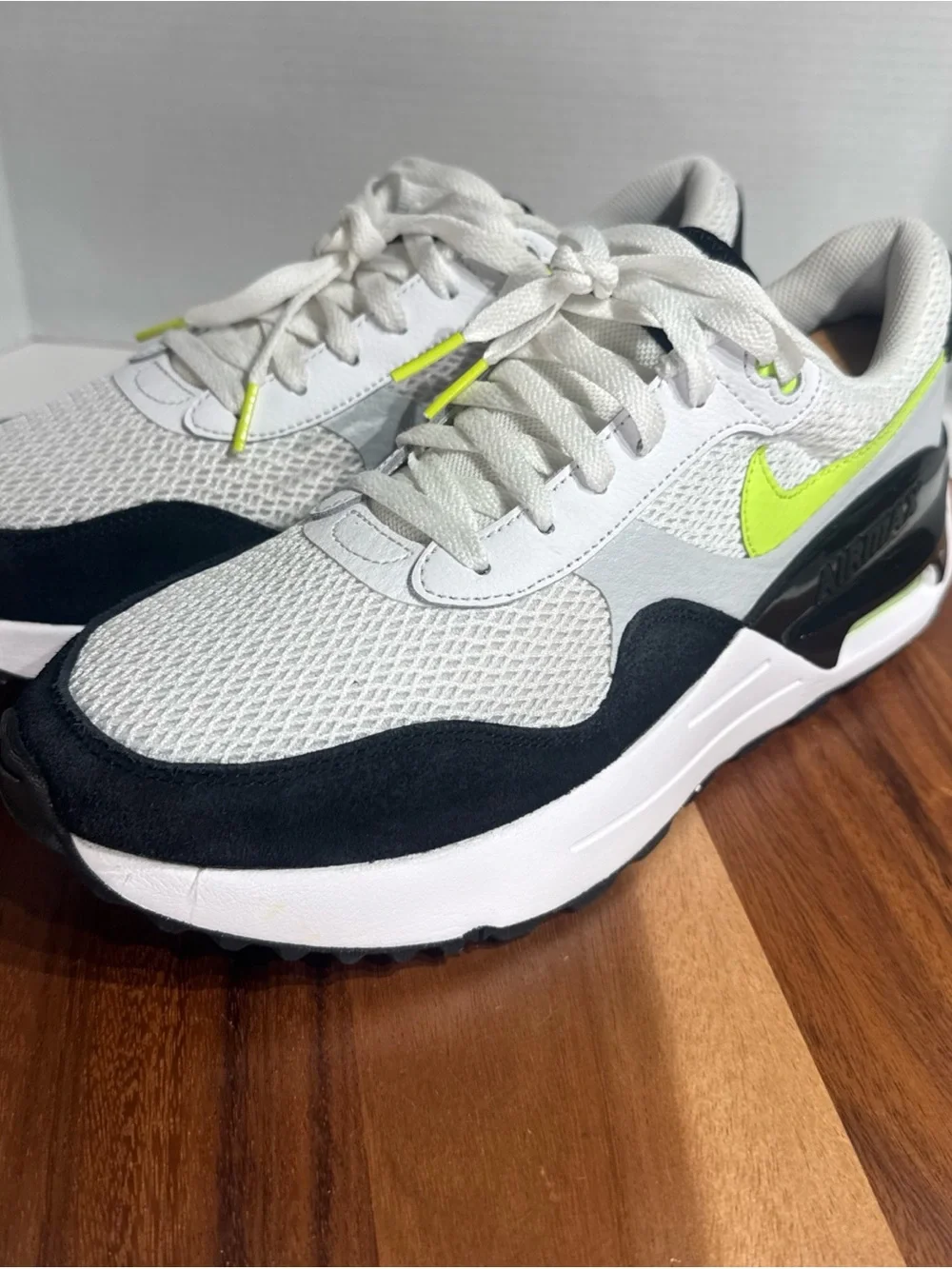 Nike Air Max SYSTM Sneakers (DM9537 100) Men’s Size 10.5 White/Black-Volt